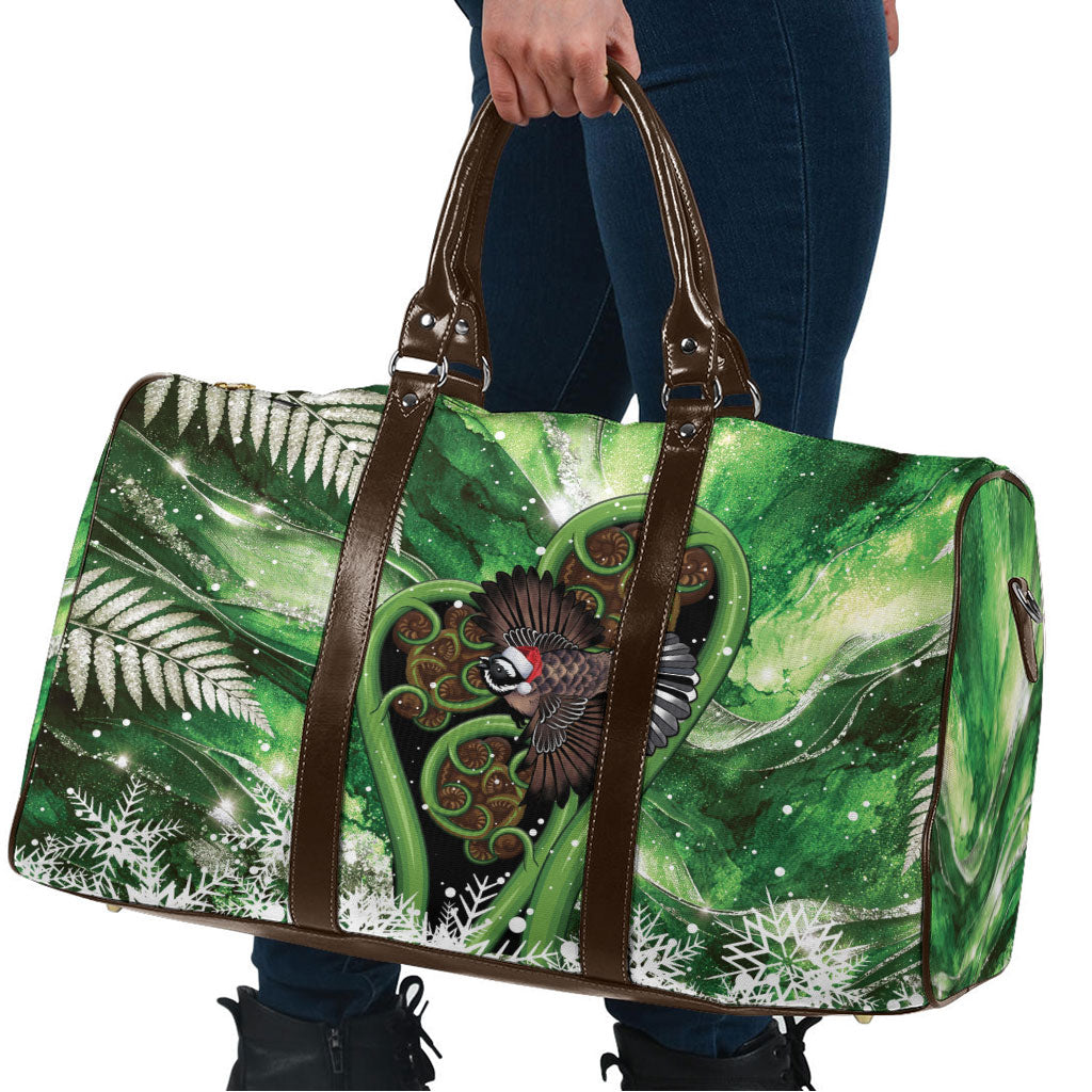 Piwakawaka New Zealand Christmas In July Travel Bag NZ Aroha Koru Fern Marble Vibes LT14 - Polynesian Pride