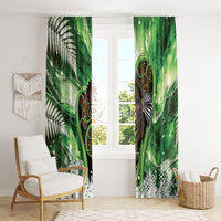 Piwakawaka New Zealand Christmas In July Window Curtain NZ Aroha Koru Fern Marble Vibes LT14 - Polynesian Pride