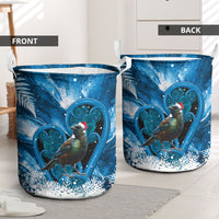 Tui Bird New Zealand Christmas In July Laundry Basket NZ Aroha Koru Fern Marble Vibes LT14 - Polynesian Pride