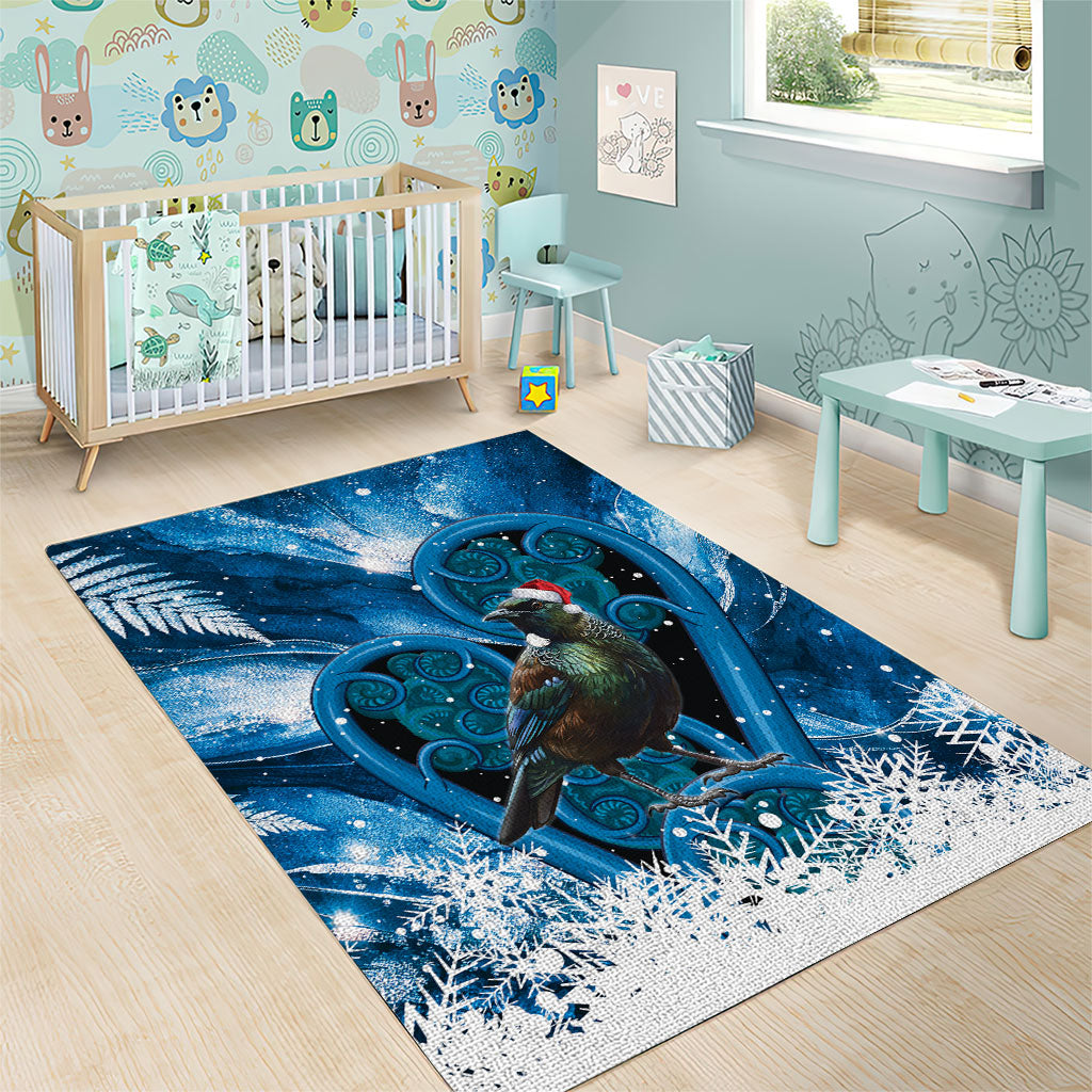 Tui Bird New Zealand Christmas In July Area Rug NZ Aroha Koru Fern Marble Vibes LT14 - Polynesian Pride