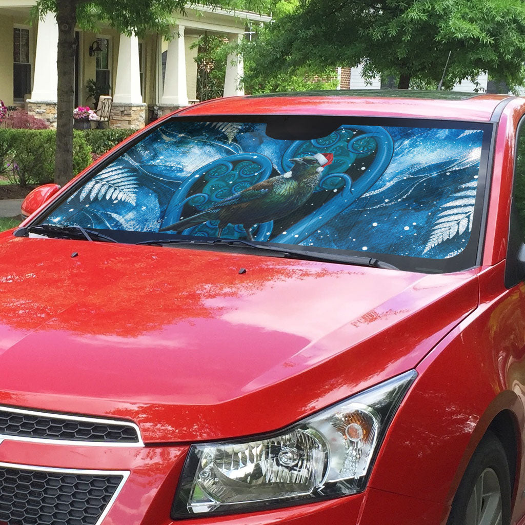Tui Bird New Zealand Christmas In July Auto Sun Shade NZ Aroha Koru Fern Marble Vibes LT14 - Polynesian Pride