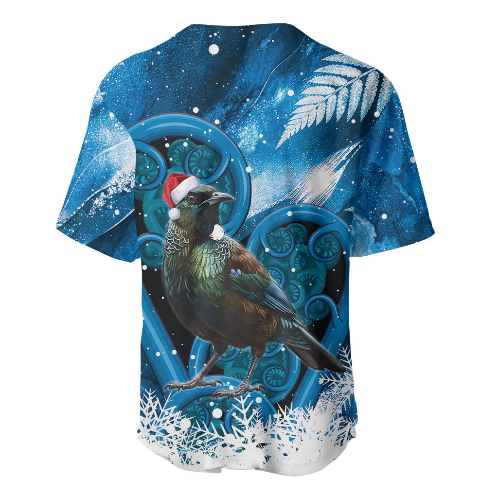 Tui Bird New Zealand Christmas In July Baseball Jersey NZ Aroha Koru Fern Marble Vibes LT14 - Polynesian Pride