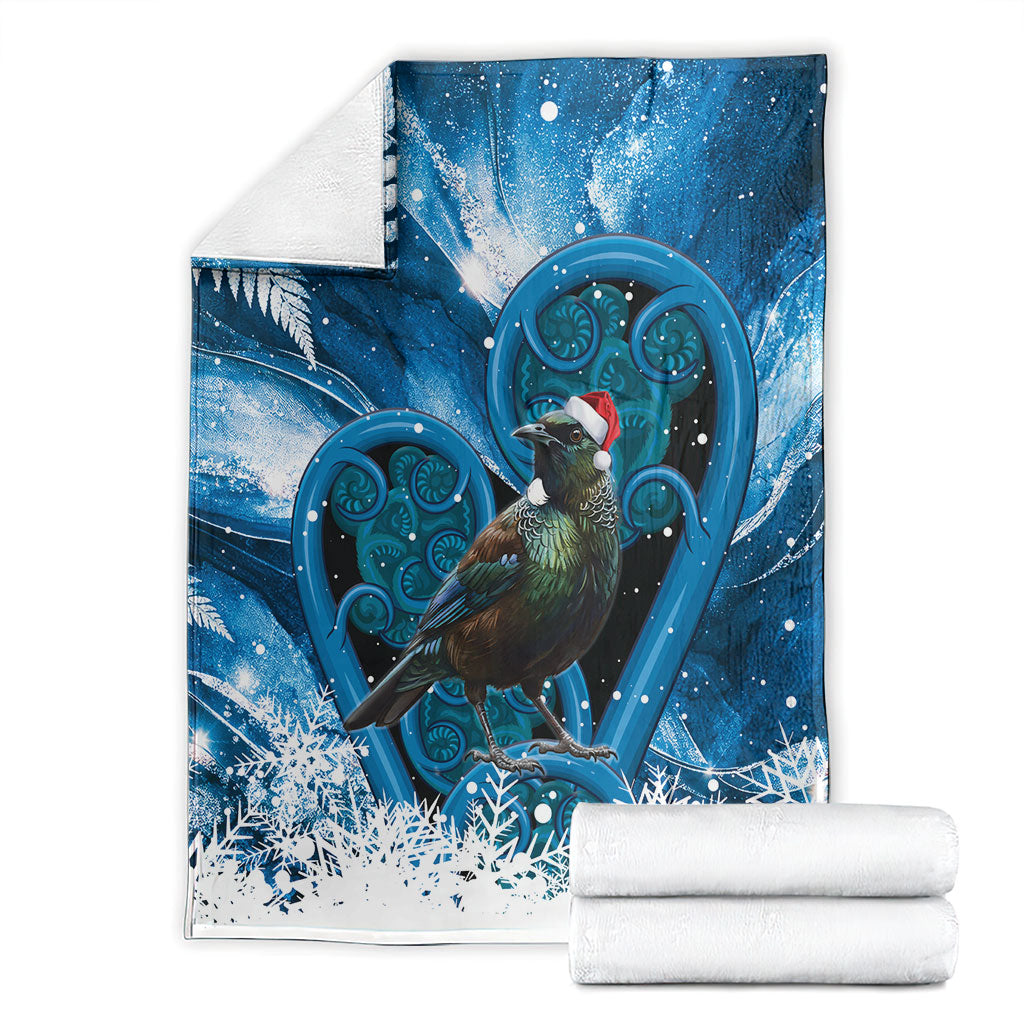 Tui Bird New Zealand Christmas In July Blanket NZ Aroha Koru Fern Marble Vibes LT14 - Polynesian Pride