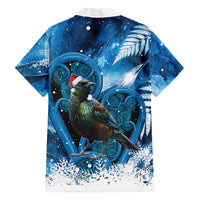 Tui Bird New Zealand Christmas In July Family Matching Off Shoulder Maxi Dress and Hawaiian Shirt NZ Aroha Koru Fern Marble Vibes LT14 - Polynesian Pride