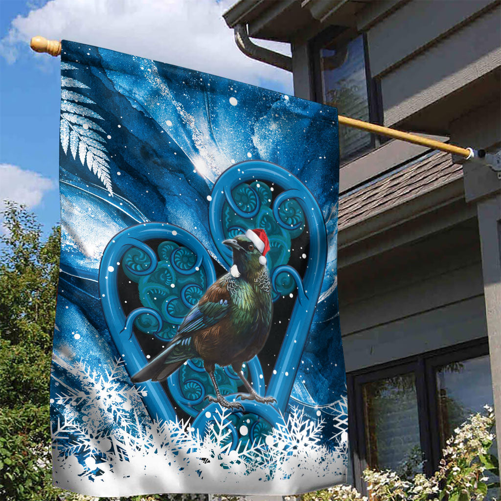 Tui Bird New Zealand Christmas In July Garden Flag NZ Aroha Koru Fern Marble Vibes LT14 - Polynesian Pride