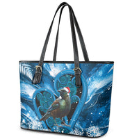 Tui Bird New Zealand Christmas In July Leather Tote Bag NZ Aroha Koru Fern Marble Vibes LT14 - Polynesian Pride