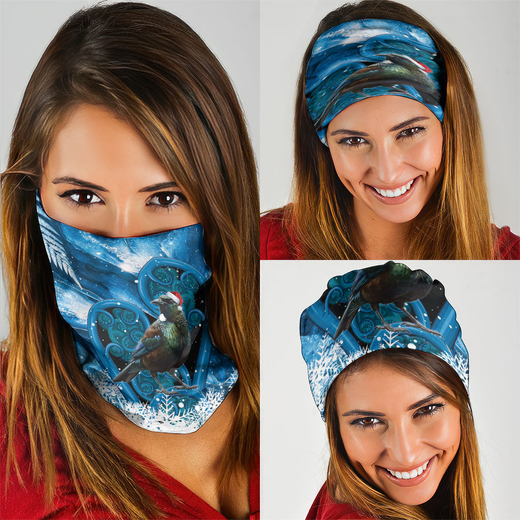Tui Bird New Zealand Christmas In July Neck Gaiter NZ Aroha Koru Fern Marble Vibes LT14 - Polynesian Pride