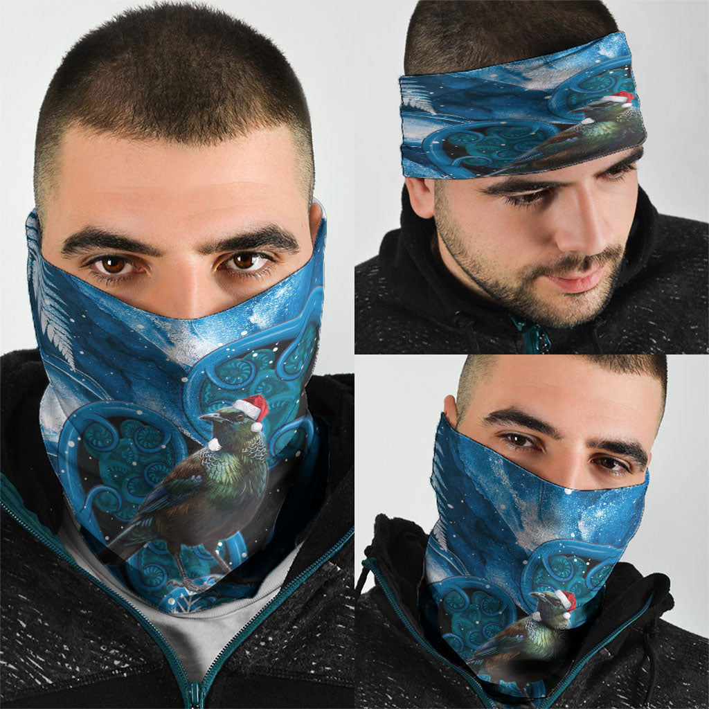Tui Bird New Zealand Christmas In July Neck Gaiter NZ Aroha Koru Fern Marble Vibes LT14 - Polynesian Pride