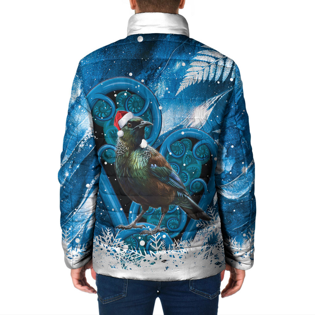Tui Bird New Zealand Christmas In July Padded Jacket NZ Aroha Koru Fern Marble Vibes LT14 - Polynesian Pride