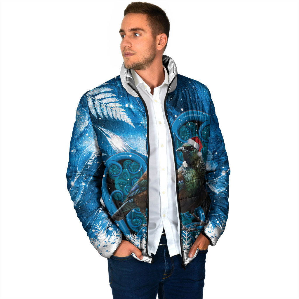 Tui Bird New Zealand Christmas In July Padded Jacket NZ Aroha Koru Fern Marble Vibes LT14 - Polynesian Pride