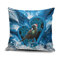 Tui Bird New Zealand Christmas In July Pillow Cover NZ Aroha Koru Fern Marble Vibes LT14 Blue - Polynesian Pride