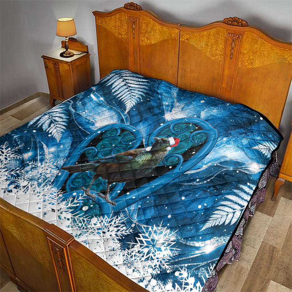 Tui Bird New Zealand Christmas In July Quilt NZ Aroha Koru Fern Marble Vibes LT14 - Polynesian Pride