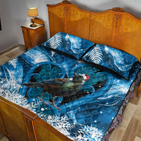 Tui Bird New Zealand Christmas In July Quilt Bed Set NZ Aroha Koru Fern Marble Vibes LT14 - Polynesian Pride