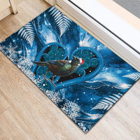Tui Bird New Zealand Christmas In July Rubber Doormat NZ Aroha Koru Fern Marble Vibes LT14 - Polynesian Pride