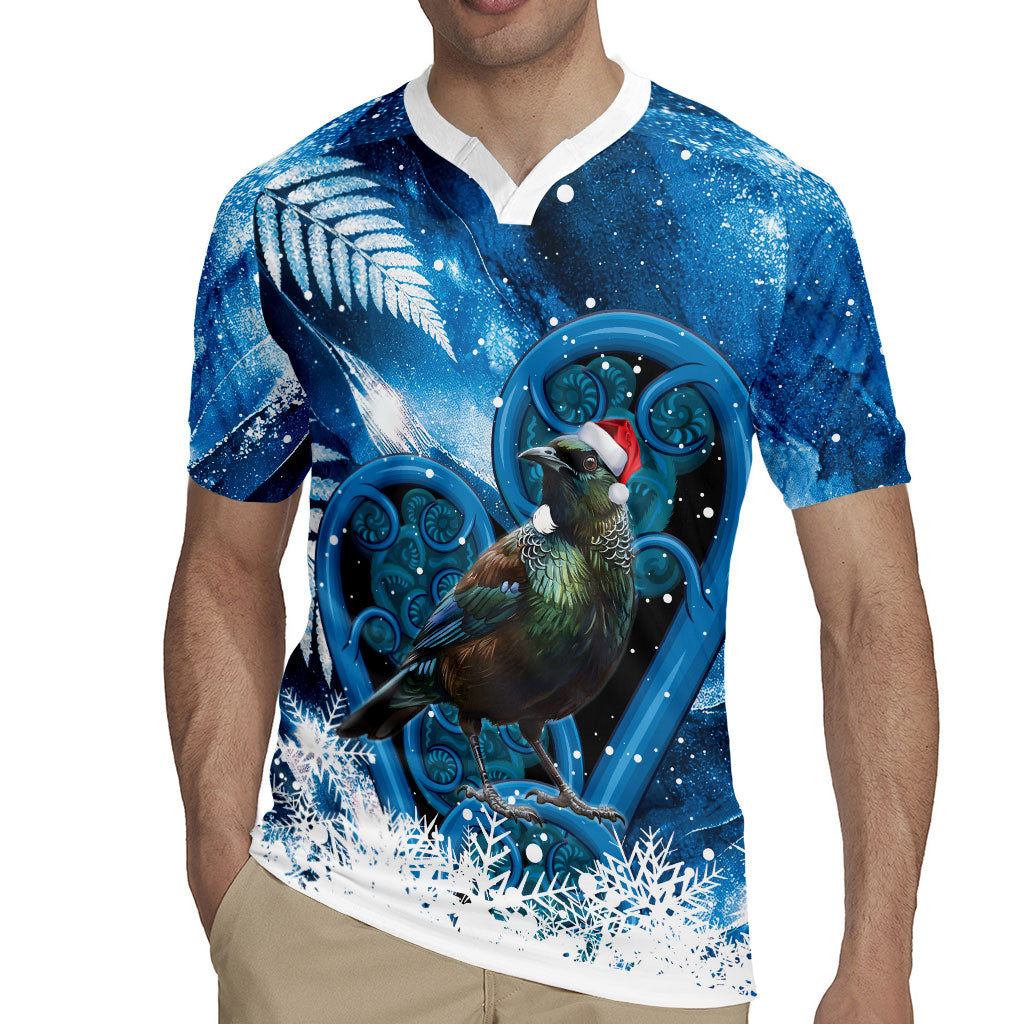 Tui Bird New Zealand Christmas In July Rugby Jersey NZ Aroha Koru Fern Marble Vibes LT14 - Polynesian Pride