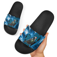 Tui Bird New Zealand Christmas In July Slide Sandals NZ Aroha Koru Fern Marble Vibes LT14 - Polynesian Pride