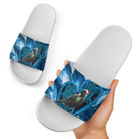 Tui Bird New Zealand Christmas In July Slide Sandals NZ Aroha Koru Fern Marble Vibes LT14 - Polynesian Pride