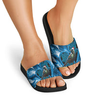 Tui Bird New Zealand Christmas In July Slide Sandals NZ Aroha Koru Fern Marble Vibes LT14 - Polynesian Pride