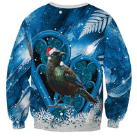 Tui Bird New Zealand Christmas In July Sweatshirt NZ Aroha Koru Fern Marble Vibes LT14 - Polynesian Pride