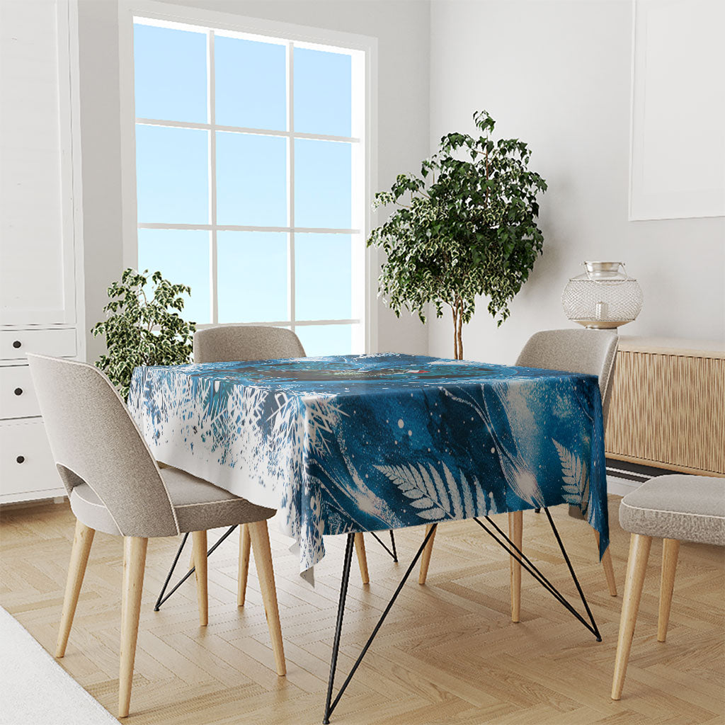Tui Bird New Zealand Christmas In July Tablecloth NZ Aroha Koru Fern Marble Vibes LT14 - Polynesian Pride