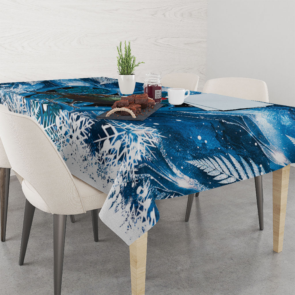 Tui Bird New Zealand Christmas In July Tablecloth NZ Aroha Koru Fern Marble Vibes LT14 - Polynesian Pride
