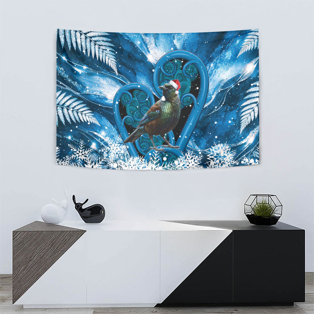 Tui Bird New Zealand Christmas In July Tapestry NZ Aroha Koru Fern Marble Vibes LT14 - Polynesian Pride