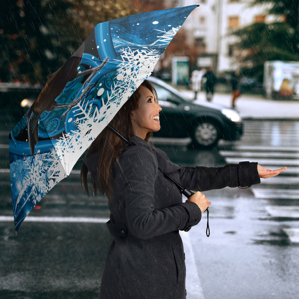 Tui Bird New Zealand Christmas In July Umbrella NZ Aroha Koru Fern Marble Vibes LT14 - Polynesian Pride