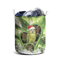Kakapo New Zealand Christmas In July Laundry Basket NZ Aroha Koru Fern Marble Vibes LT14 - Polynesian Pride