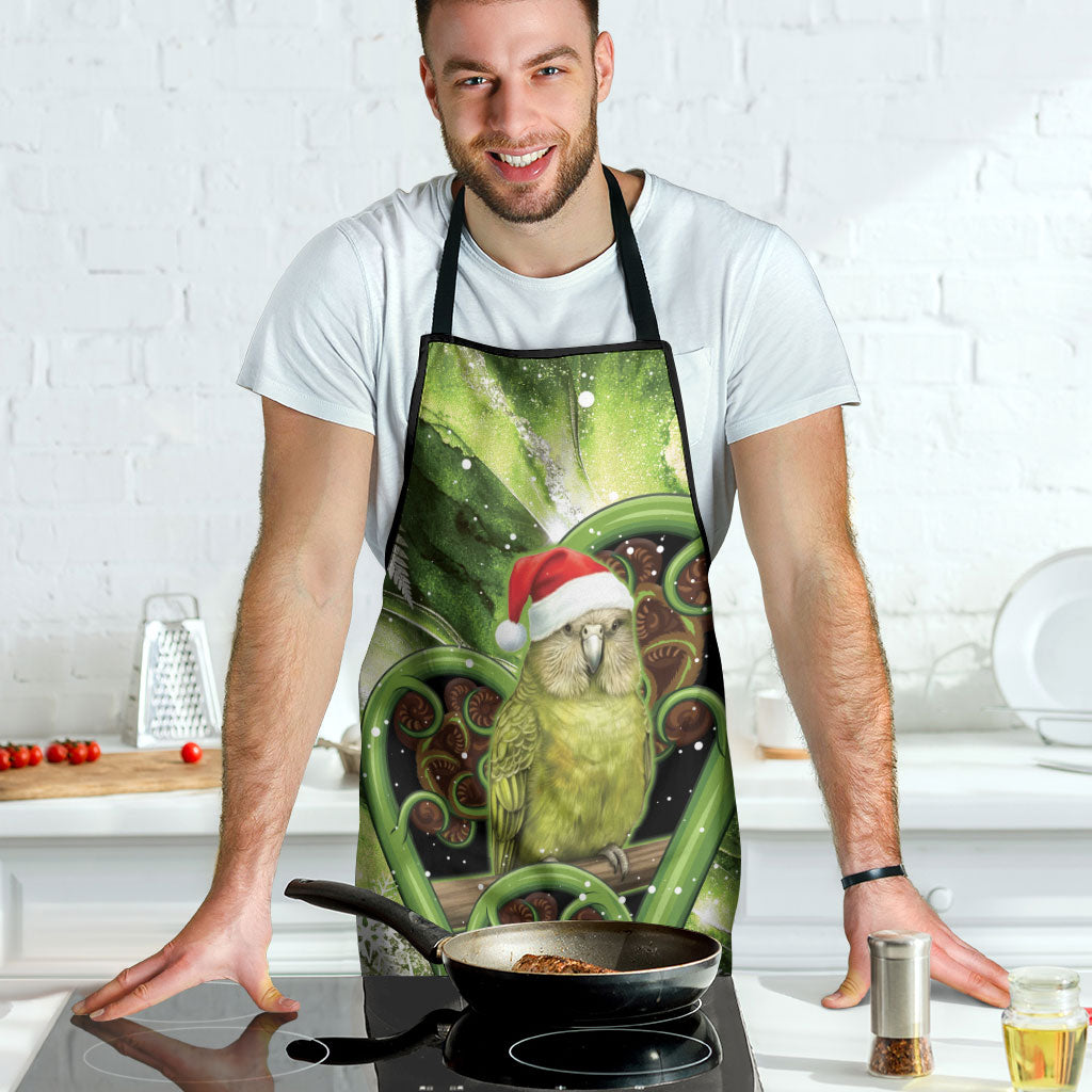 Kakapo New Zealand Christmas In July Apron NZ Aroha Koru Fern Marble Vibes LT14 - Polynesian Pride