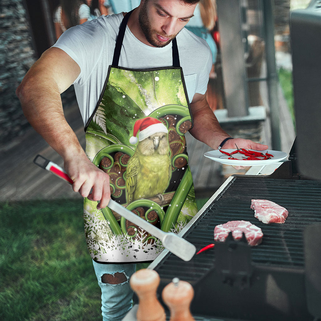 Kakapo New Zealand Christmas In July Apron NZ Aroha Koru Fern Marble Vibes LT14 - Polynesian Pride