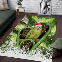 Kakapo New Zealand Christmas In July Area Rug NZ Aroha Koru Fern Marble Vibes LT14 Green - Polynesian Pride