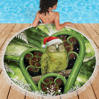 Kakapo New Zealand Christmas In July Beach Blanket NZ Aroha Koru Fern Marble Vibes LT14 - Polynesian Pride