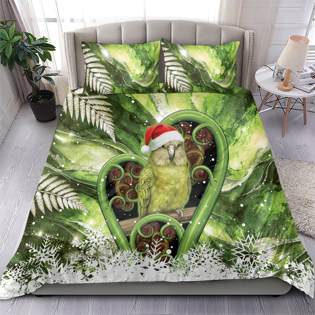Kakapo New Zealand Christmas In July Bedding Set NZ Aroha Koru Fern Marble Vibes LT14 - Polynesian Pride