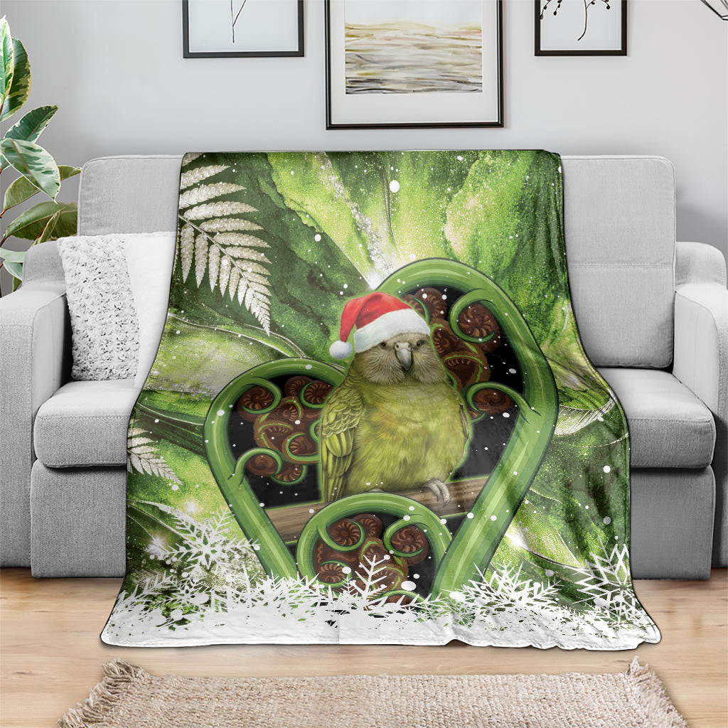 Kakapo New Zealand Christmas In July Blanket NZ Aroha Koru Fern Marble Vibes LT14 - Polynesian Pride