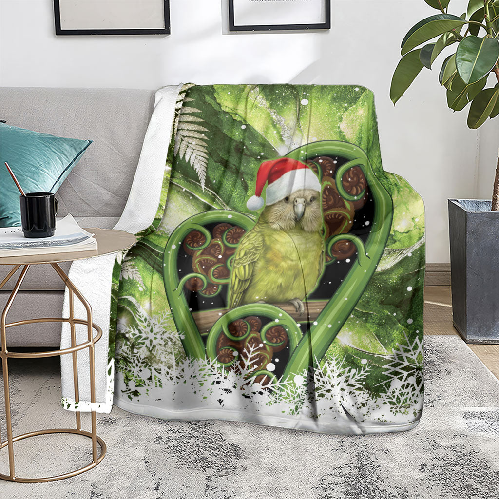Kakapo New Zealand Christmas In July Blanket NZ Aroha Koru Fern Marble Vibes LT14 - Polynesian Pride