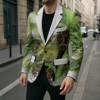 Kakapo New Zealand Christmas In July Blazer NZ Aroha Koru Fern Marble Vibes LT14 - Polynesian Pride
