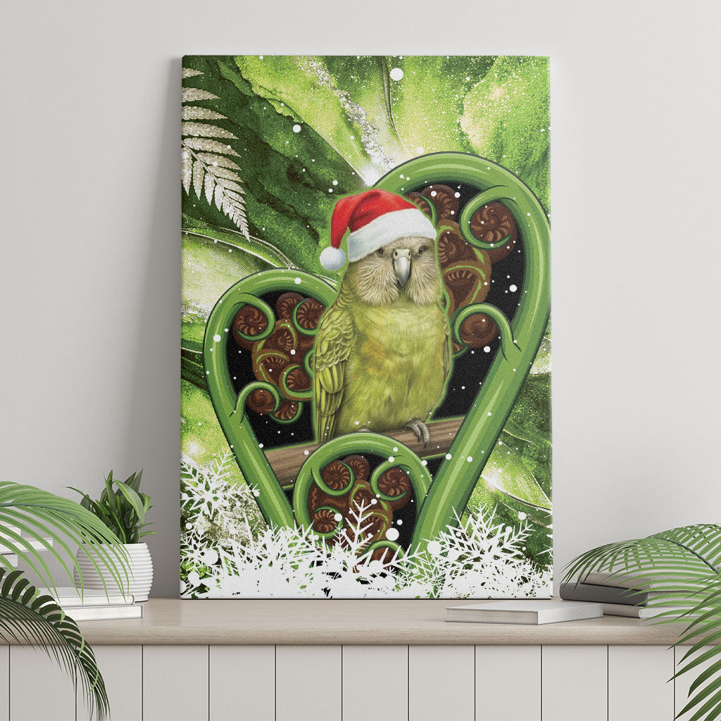 Kakapo New Zealand Christmas In July Canvas Wall Art NZ Aroha Koru Fern Marble Vibes LT14 - Polynesian Pride