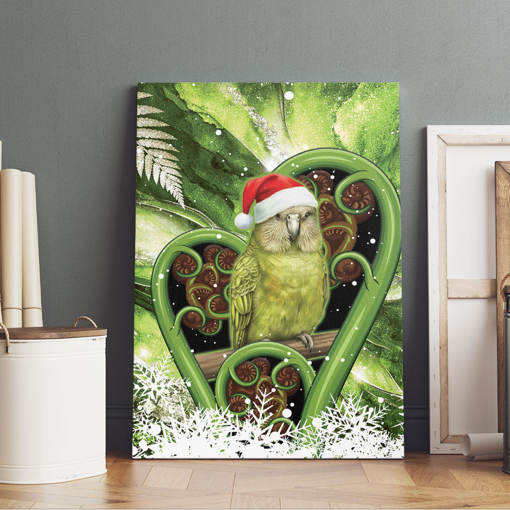 Kakapo New Zealand Christmas In July Canvas Wall Art NZ Aroha Koru Fern Marble Vibes LT14 - Polynesian Pride