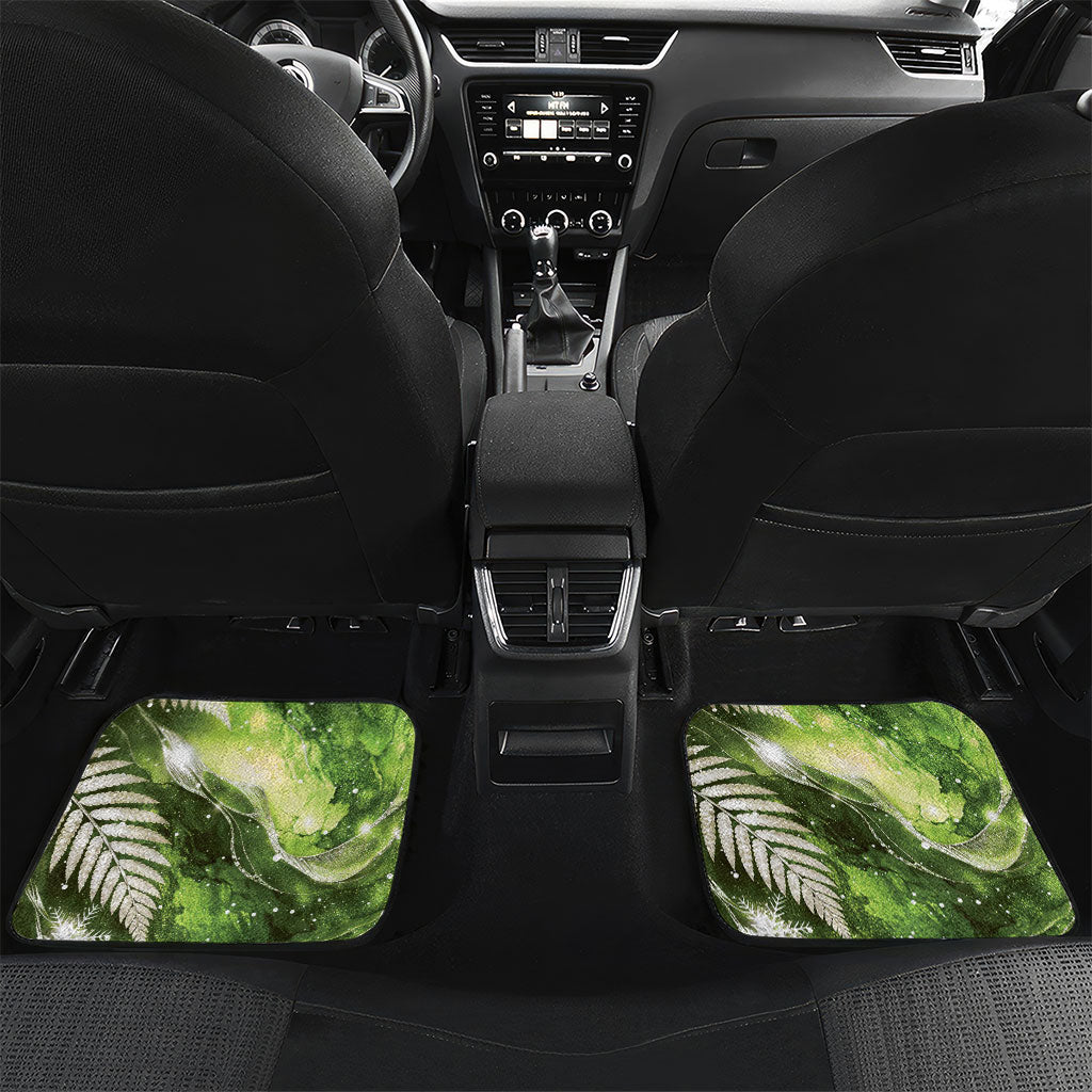 Kakapo New Zealand Christmas In July Car Mats NZ Aroha Koru Fern Marble Vibes LT14 Set 2pcs - Back Green - Polynesian Pride