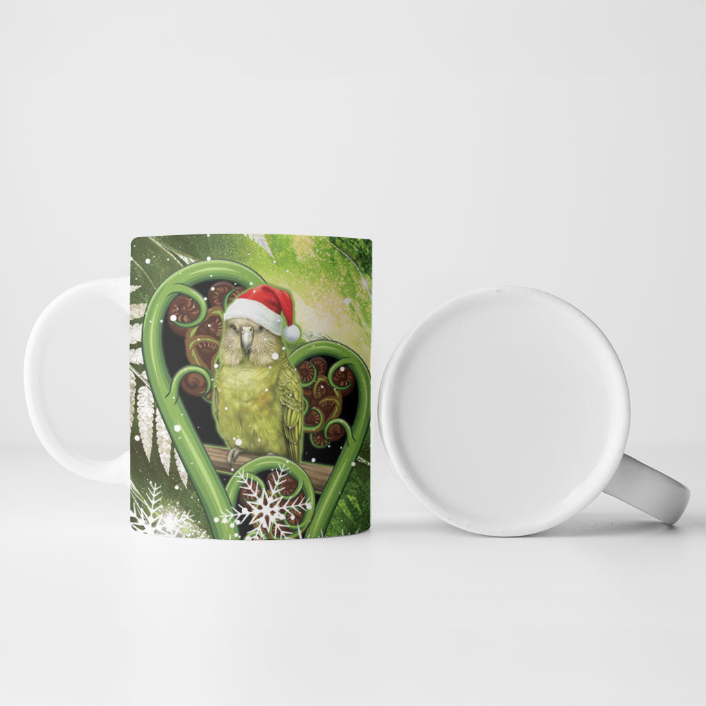 Kakapo New Zealand Christmas In July Ceramic Mug NZ Aroha Koru Fern Marble Vibes LT14 - Polynesian Pride