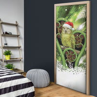 Kakapo New Zealand Christmas In July Door Cover NZ Aroha Koru Fern Marble Vibes LT14 - Polynesian Pride
