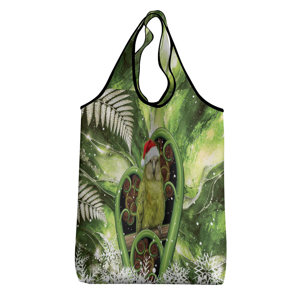 Kakapo New Zealand Christmas In July Grocery Bag NZ Aroha Koru Fern Marble Vibes LT14 - Polynesian Pride