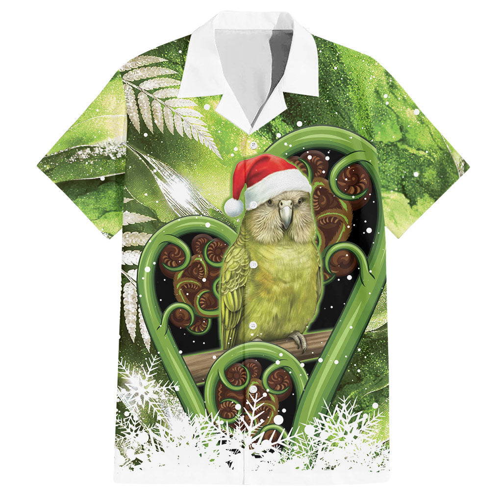 Kakapo New Zealand Christmas In July Hawaiian Shirt NZ Aroha Koru Fern Marble Vibes LT14 Green - Polynesian Pride