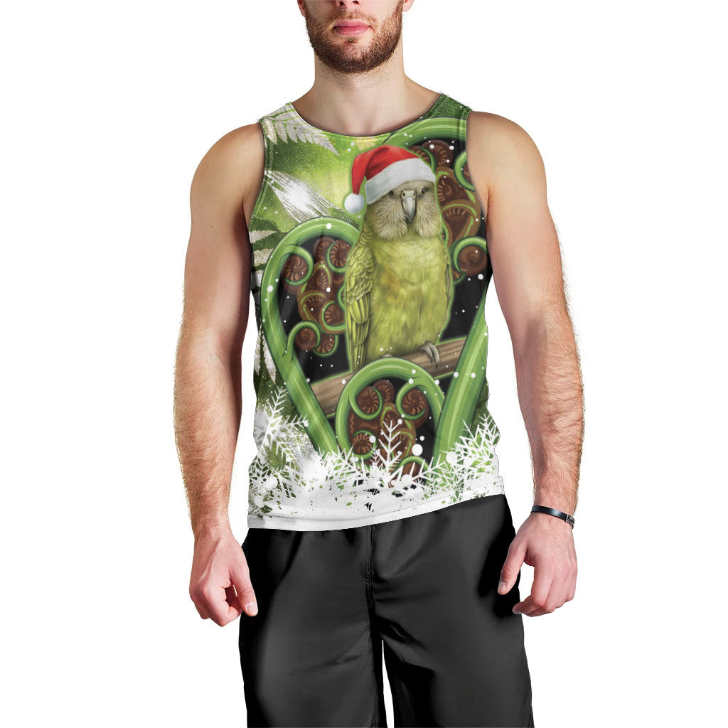 Kakapo New Zealand Christmas In July Men Tank Top NZ Aroha Koru Fern Marble Vibes LT14 - Polynesian Pride
