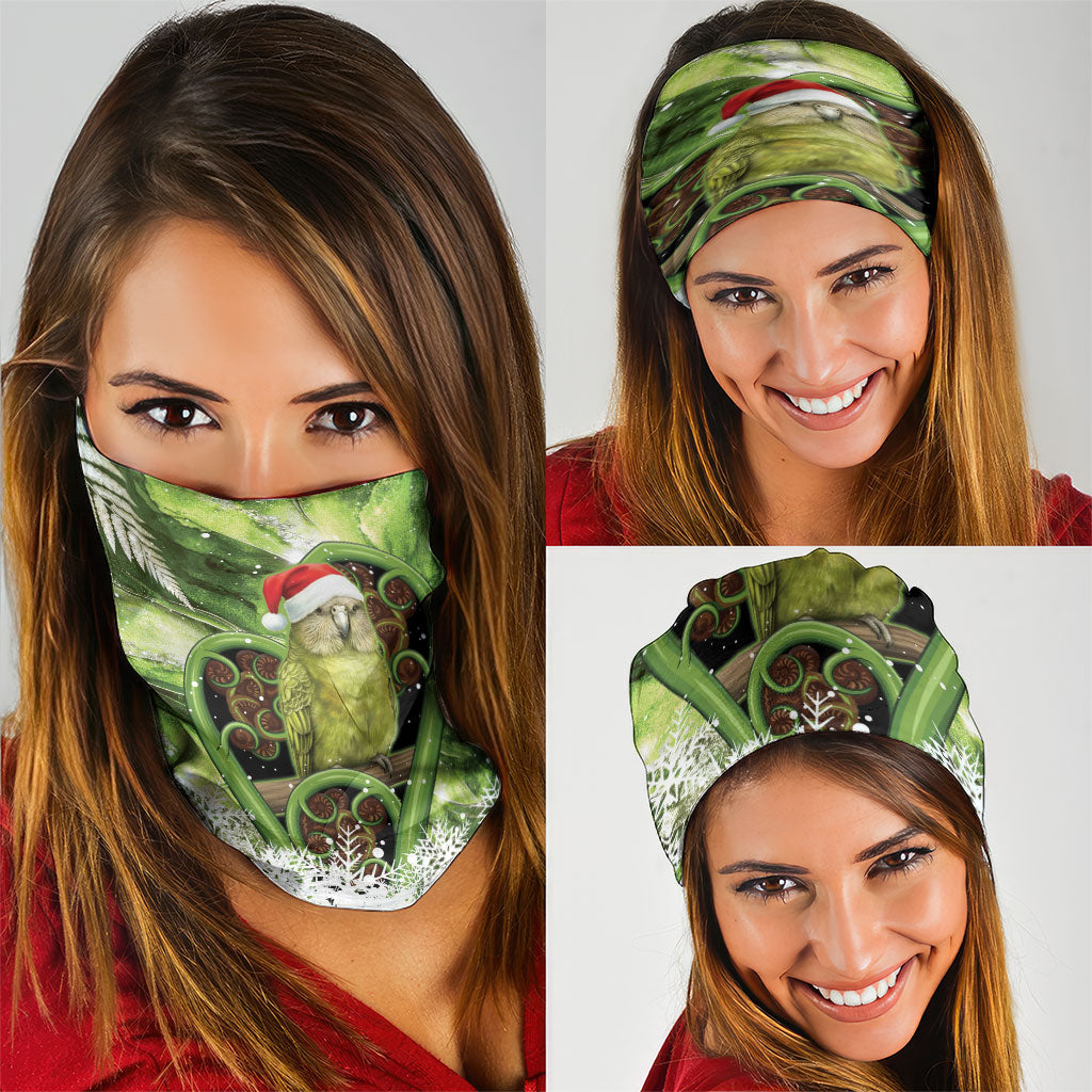 Kakapo New Zealand Christmas In July Neck Gaiter NZ Aroha Koru Fern Marble Vibes LT14 - Polynesian Pride