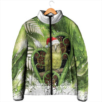 Kakapo New Zealand Christmas In July Padded Jacket NZ Aroha Koru Fern Marble Vibes LT14 - Polynesian Pride