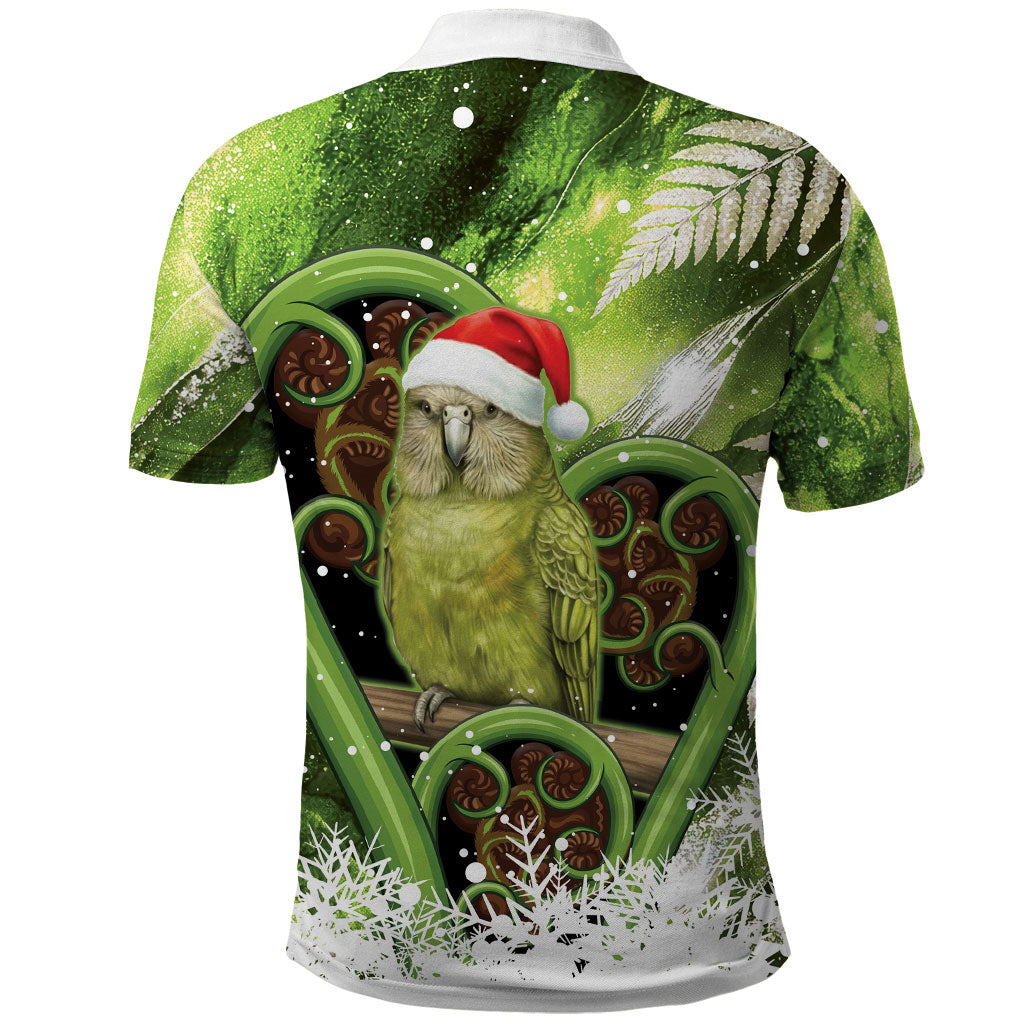 Kakapo New Zealand Christmas In July Polo Shirt NZ Aroha Koru Fern Marble Vibes LT14 - Polynesian Pride