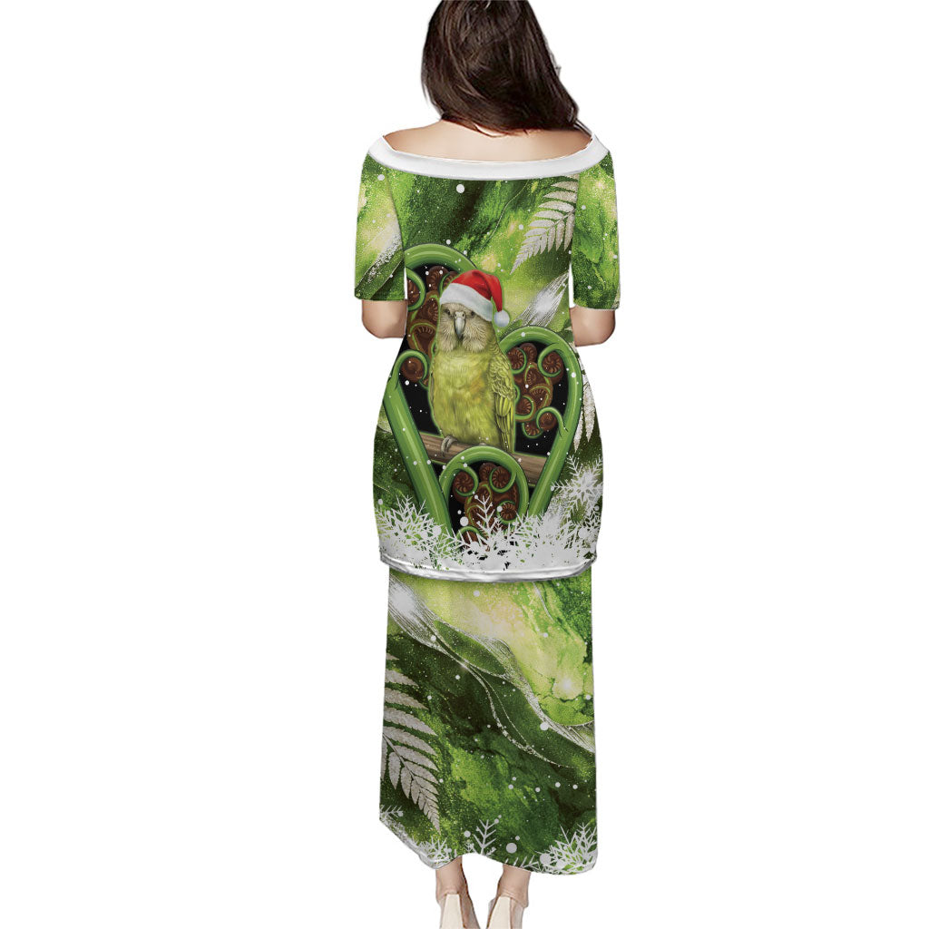 Kakapo New Zealand Christmas In July Puletasi NZ Aroha Koru Fern Marble Vibes LT14 - Polynesian Pride