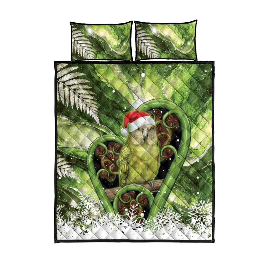 Kakapo New Zealand Christmas In July Quilt Bed Set NZ Aroha Koru Fern Marble Vibes LT14 - Polynesian Pride