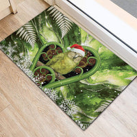 Kakapo New Zealand Christmas In July Rubber Doormat NZ Aroha Koru Fern Marble Vibes LT14 - Polynesian Pride